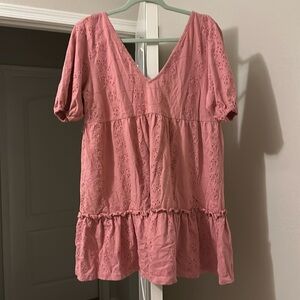 Flamingo pink swim coverup